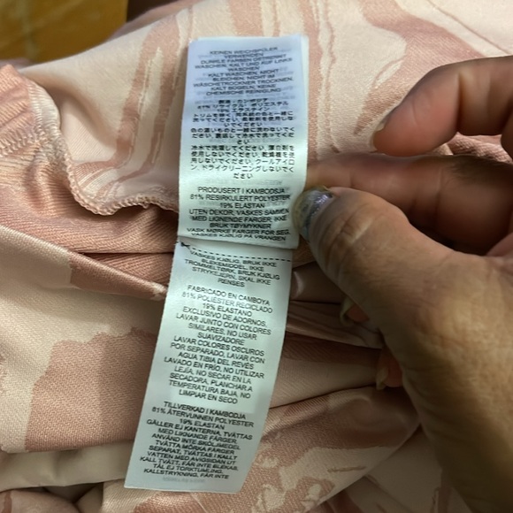 Gymshark Power Support Leggings Pink Marble Pockets High Rise Pull On Small - Picture 13 of 13